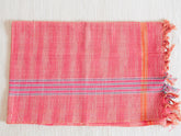 Torchon rose tissé main